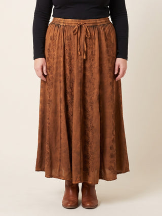 Marpha Rayon Medieval Embroidered Maxi Skirt