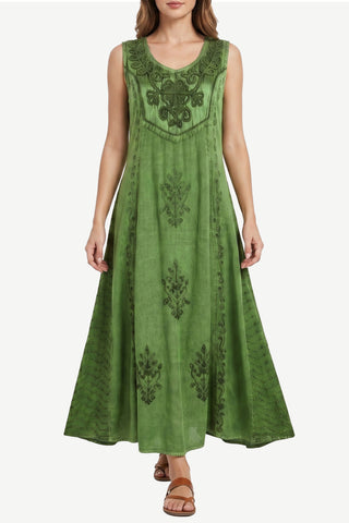 Panauti Rayon Embroidered Dress