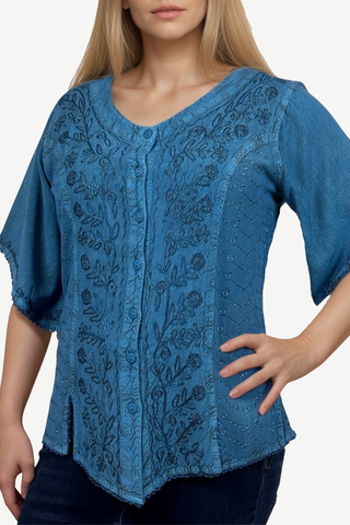 Patan Rayon Medieval Embroidered Blouse