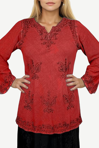 Dhaulagiri Rayon Renaissance Embroidered Blouse