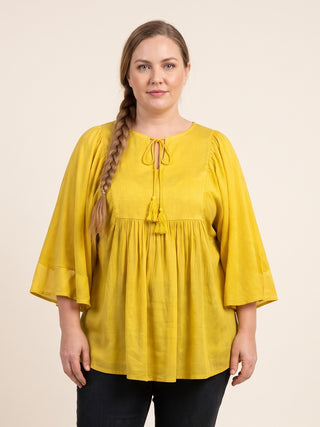 Taulihawa Medieval Embroidered Rayon Crepe Tunic