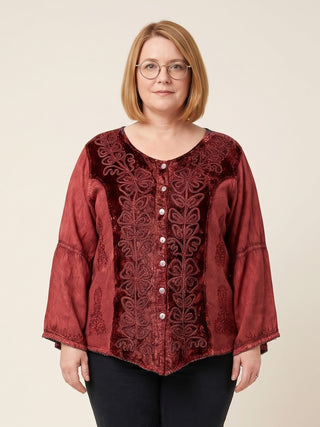 Sarangkot Rayon Velvet Gothic Blouse