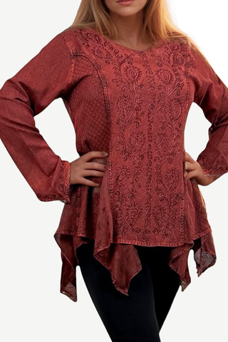 Sunkoshi Rayon Asymmetrical Handkerchief Tunic