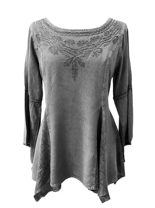 303 NB Bohemian Asymmetrical Blouse Tunic - Agan Traders, Silver