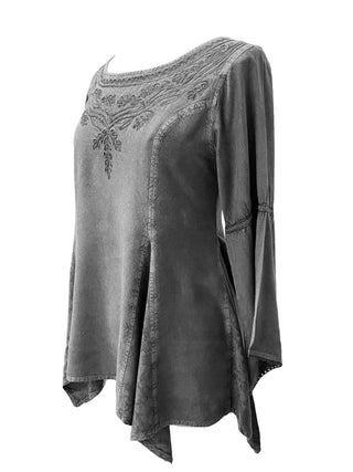 303 NB Bohemian Asymmetrical Blouse Tunic - Agan Traders, Silver