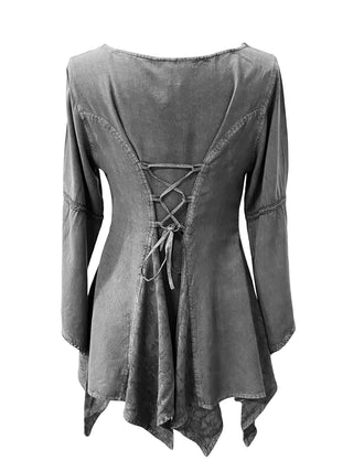 303 NB Bohemian Asymmetrical Blouse Tunic - Agan Traders, Silver