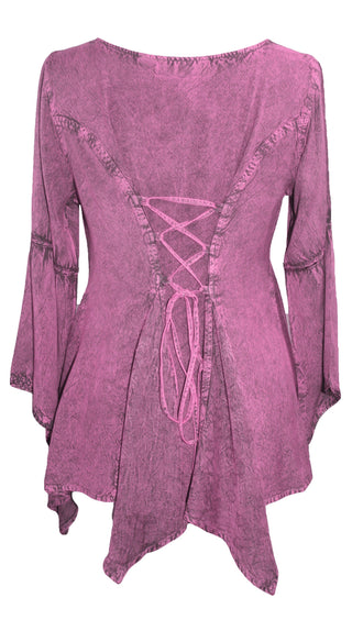 Khokana Rayon Asymmetrical Handkerchief-Hem Blouse