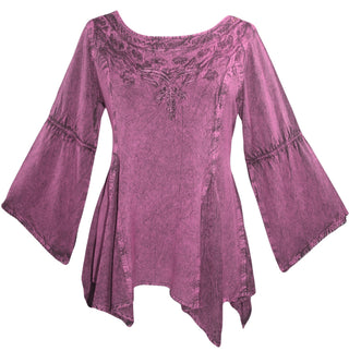 303 NB Bohemian Asymmetrical Blouse Tunic - Agan Traders, Plum