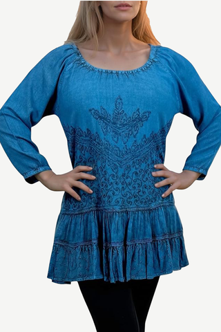 Barun Rayon Ruffle Tiered Tunic