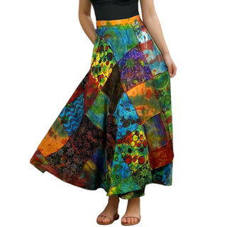 Manaslu Cotton Tie-Dye Patchwork Wrap Skirt