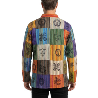 Barpak Cotton Men's Auspicious Patchwork Henley