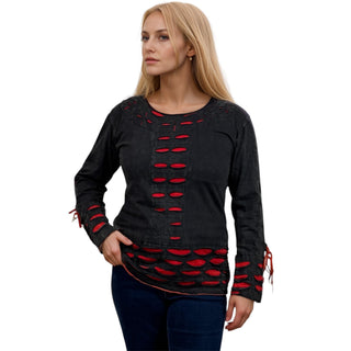 Dang Rib Cotton Razor-Cut Blouse