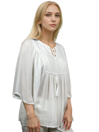 Taulihawa Medieval Embroidered Rayon Crepe Tunic