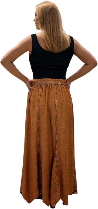 Ghorepani Rayon Medieval Embroidered Maxi Skirt