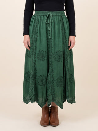 Ghorepani Rayon Medieval Embroidered Maxi Skirt