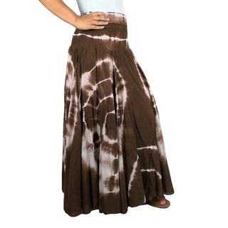 61 SKT Circular Printed Soft Cotton Convertible Lined Tie Dye Gypsy Skirt Dress - Agan Traders, Brown