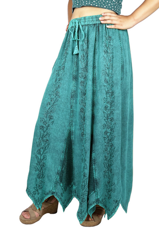 Khangsar Asymmetrical Netted Rayon Skirt