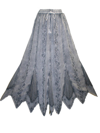 714 Skt Bohemian Gypsy Asymmetrical Hem Rayon Netted Skirt - Agan Traders, Silver