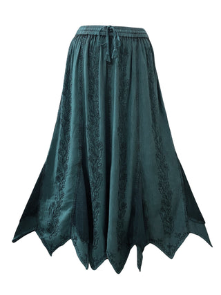 714 Skt Bohemian Gypsy Asymmetrical Hem Rayon Netted Skirt - Agan Traders, Turquoise