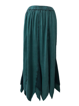 714 Skt Bohemian Gypsy Asymmetrical Hem Rayon Netted Skirt - Agan Traders, Turquoise