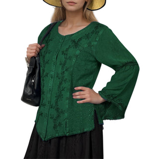Kagbeni Rayon Gothic Embroidered Blouse