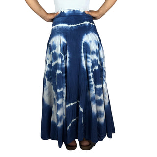 61 SKT Circular Printed Soft Cotton Convertible Lined Tie Dye Gypsy Skirt Dress - Agan Traders, Blue