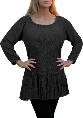 Barun Rayon Ruffle Tiered Tunic