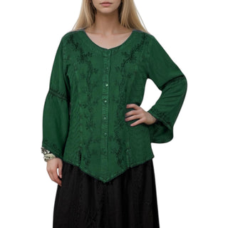 Kagbeni Rayon Gothic Embroidered Blouse