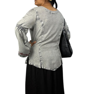 Kagbeni Rayon Gothic Embroidered Blouse
