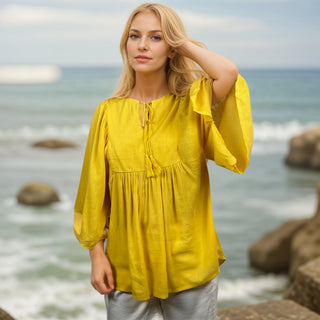 Taulihawa Medieval Embroidered Rayon Crepe Tunic