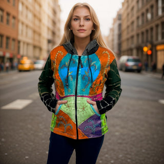 Rasuwa Rib Cotton Tie-Dye Patchwork Hoodie