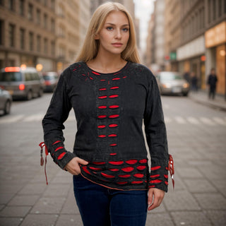 Dang Rib Cotton Razor-Cut Blouse