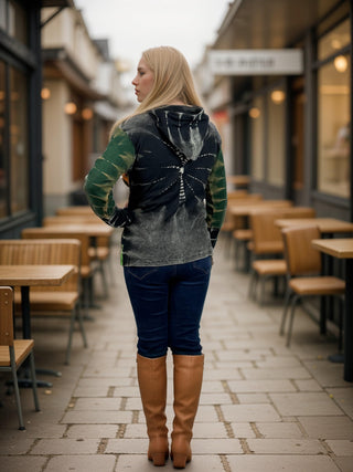 Rasuwa Rib Cotton Tie-Dye Patchwork Hoodie