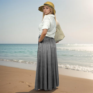 Marpha Rayon Medieval Embroidered Maxi Skirt