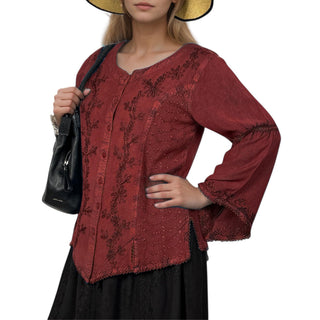 Kagbeni Rayon Gothic Embroidered Blouse