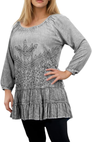Barun Rayon Ruffle Tiered Tunic