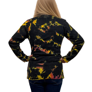Humla Rib Cotton Tie-Dye Patchwork Blouse