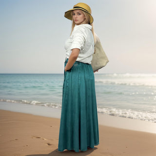 Marpha Rayon Medieval Embroidered Maxi Skirt