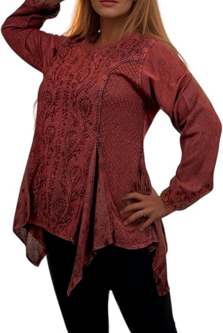 Sunkoshi Rayon Asymmetrical Handkerchief Tunic