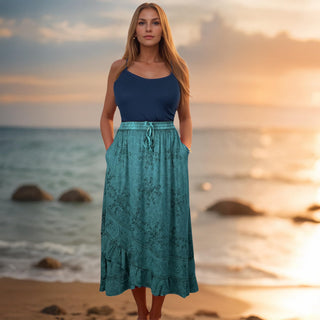Chandragiri Rayon Embroidered Maxi Skirt