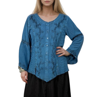Kagbeni Rayon Gothic Embroidered Blouse
