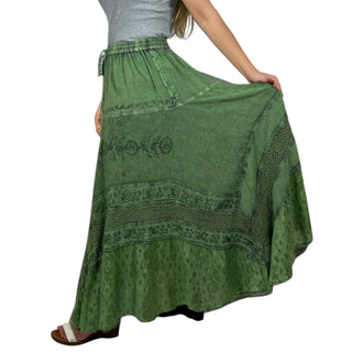 Lamjung Rayon Renaissance Embroidered Maxi Skirt