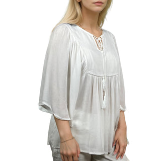 Taulihawa Medieval Embroidered Rayon Crepe Tunic