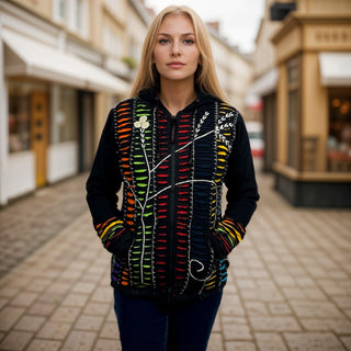 Ilam Embroidered Rib Cotton Hoodie