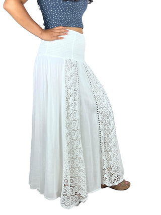 Melamchi Smocked Mirror-Work Twirl Skirt