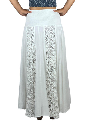 Melamchi Smocked Mirror-Work Twirl Skirt