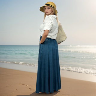 Marpha Rayon Medieval Embroidered Maxi Skirt