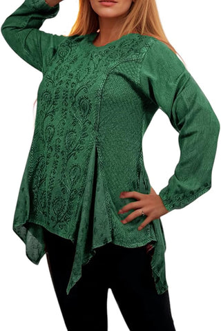 Sunkoshi Rayon Asymmetrical Handkerchief Tunic