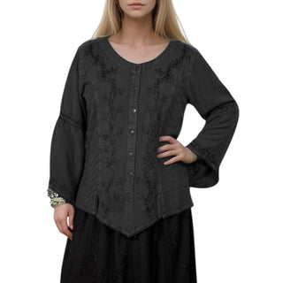 Kagbeni Rayon Gothic Embroidered Blouse
