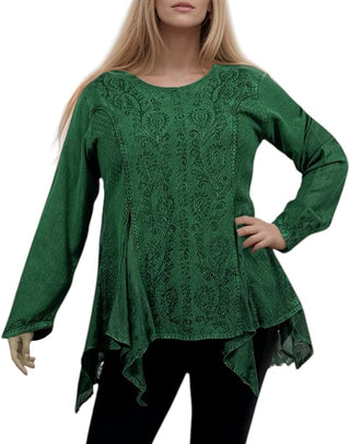 Sunkoshi Rayon Asymmetrical Handkerchief Tunic